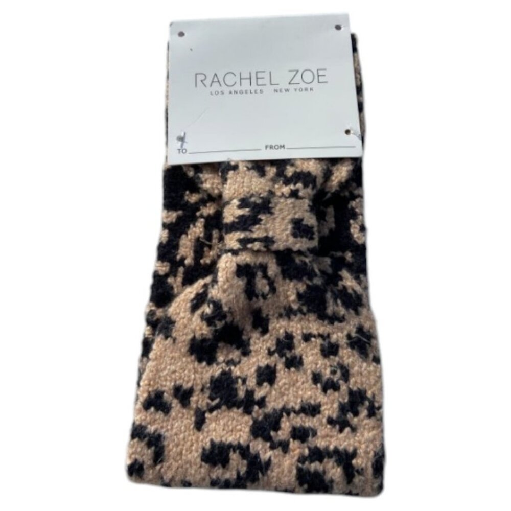 Rachel Zoe black and beige animal print headband